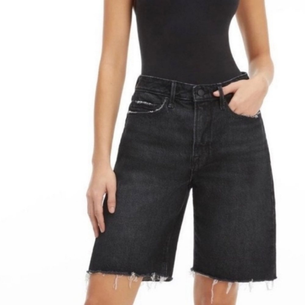 Good American NWT Good 90's Bermuda Jean Shorts